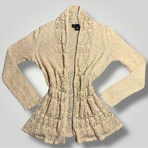 Boho Chic  Open-Knit Peplum
Cardigan Sweater